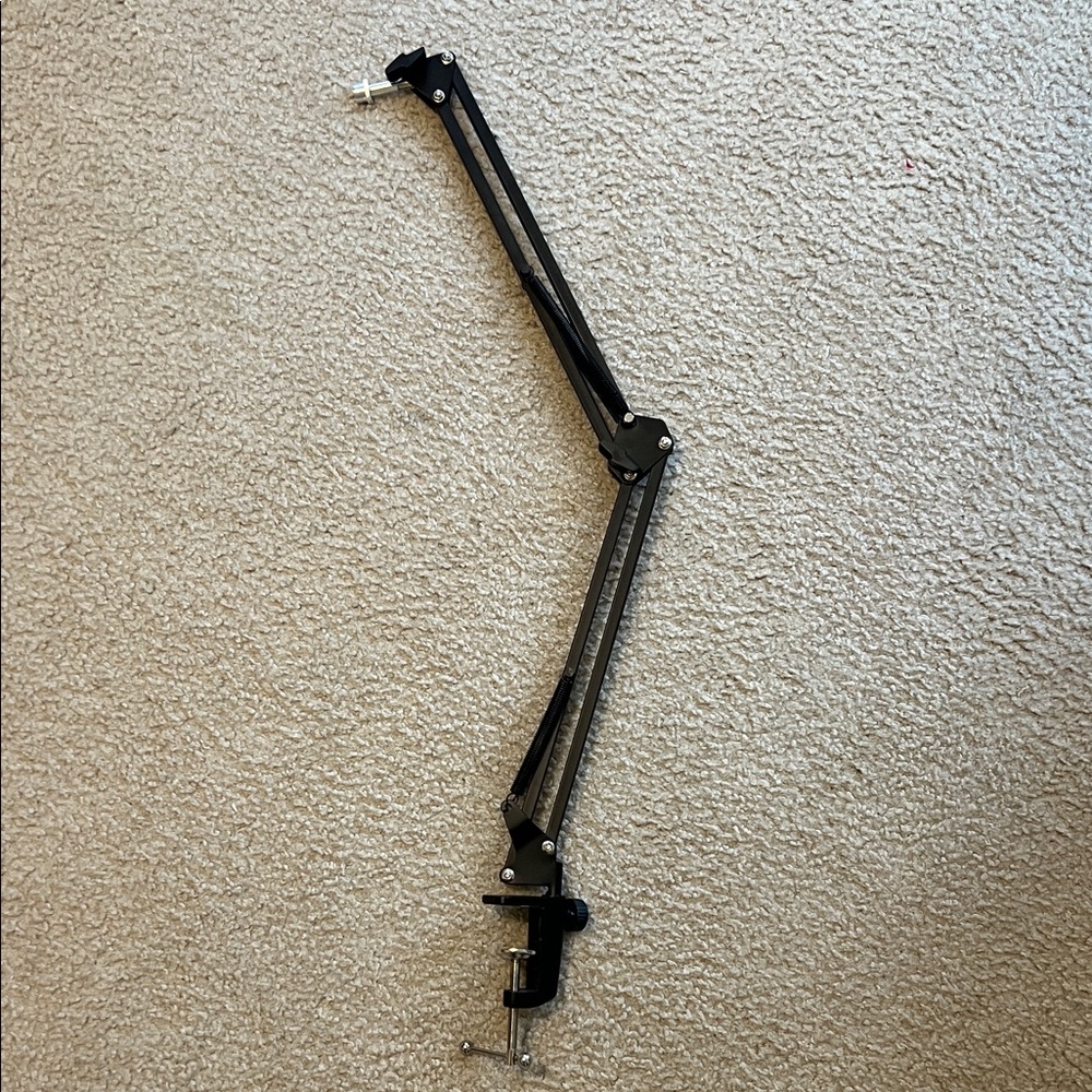 Adjustable Black Microphone Boom Arm Stand - Professional Mount